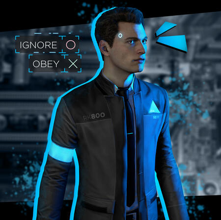 Connor: Fan project for Detroit: Become Human made in SFM and edited in Krita.